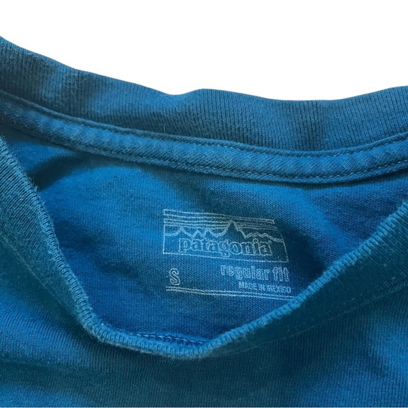 Patagonia Blue Long Sleeve Logo Graphic Cotton Shirt, Sz. S - Picture 11 of 12